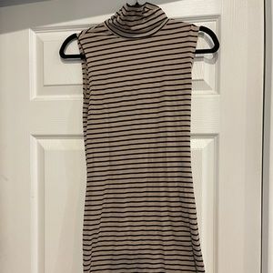 Forever 21 Bodycon Striped Turtle Neck Mini Dress